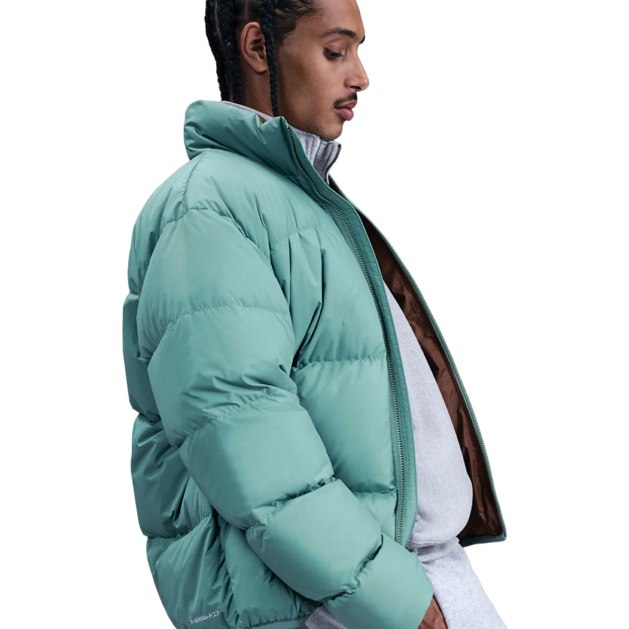 Мужская куртка Club 550 Puffer Nike, цвет Mosswood Brown/Cannon/White — фото 3