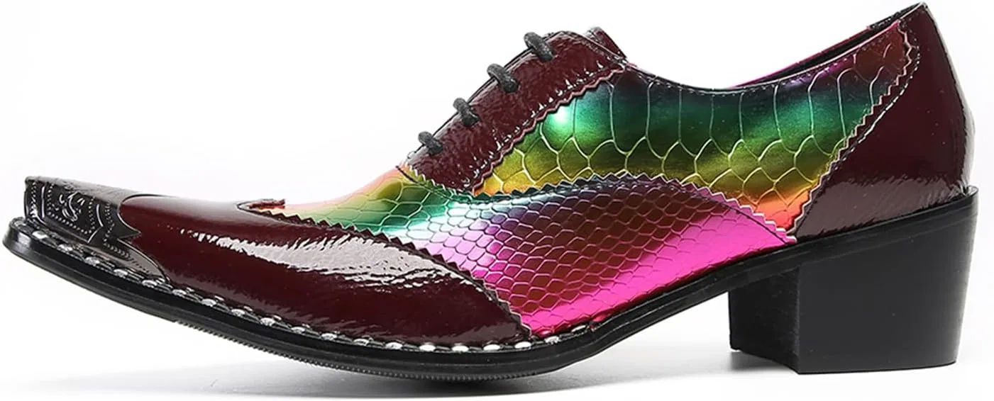 Туфли Schuhe, Bequeme Lederschuhe, Handgefertigte Bankettschuhe für Party, Freizeit, Nachtclub, Business und Tanz HGTREDPK, Red — фото 2