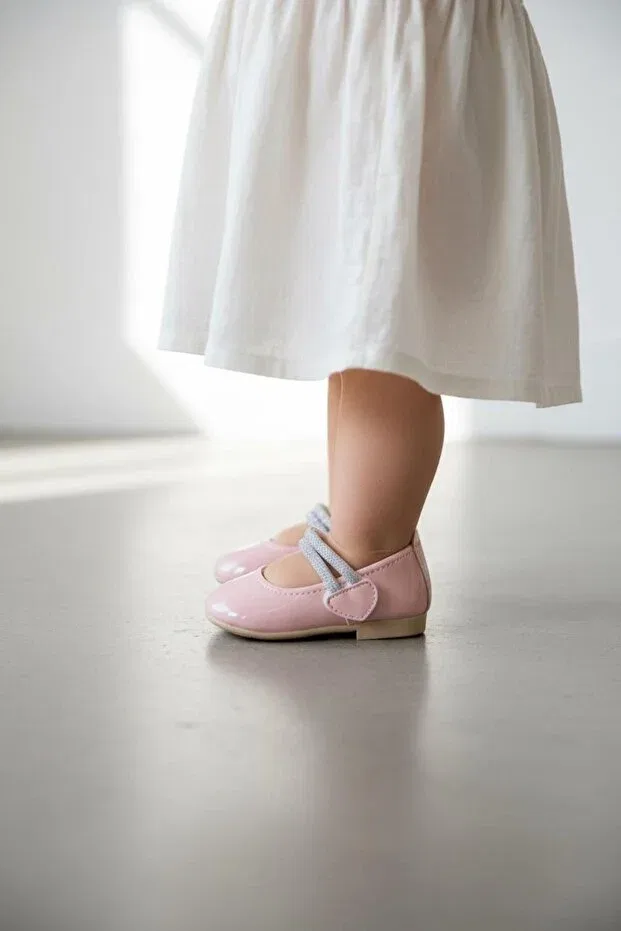 Детские балетки для девочек с принтом Rhinestone Ballerinas Patik Bebe, Powder