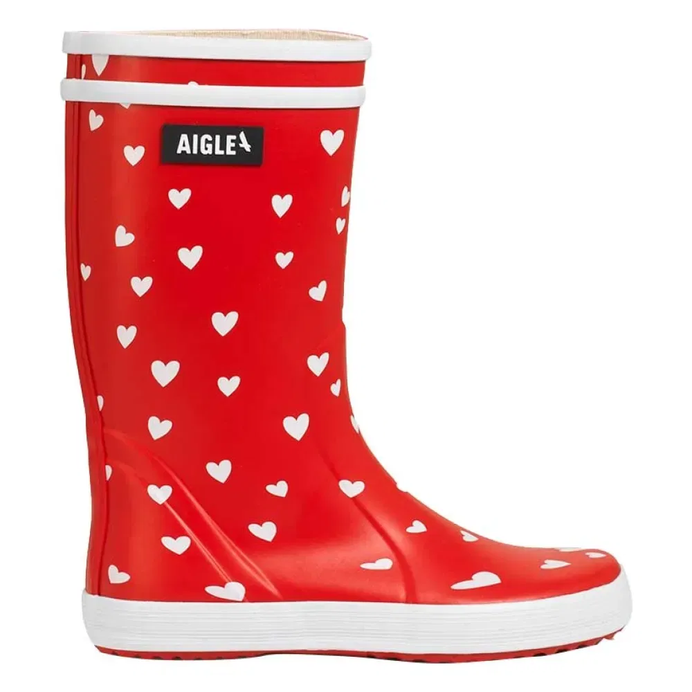 Детские сапоги резиновые с принтом Lolly Pop Play3 Aigle, Red