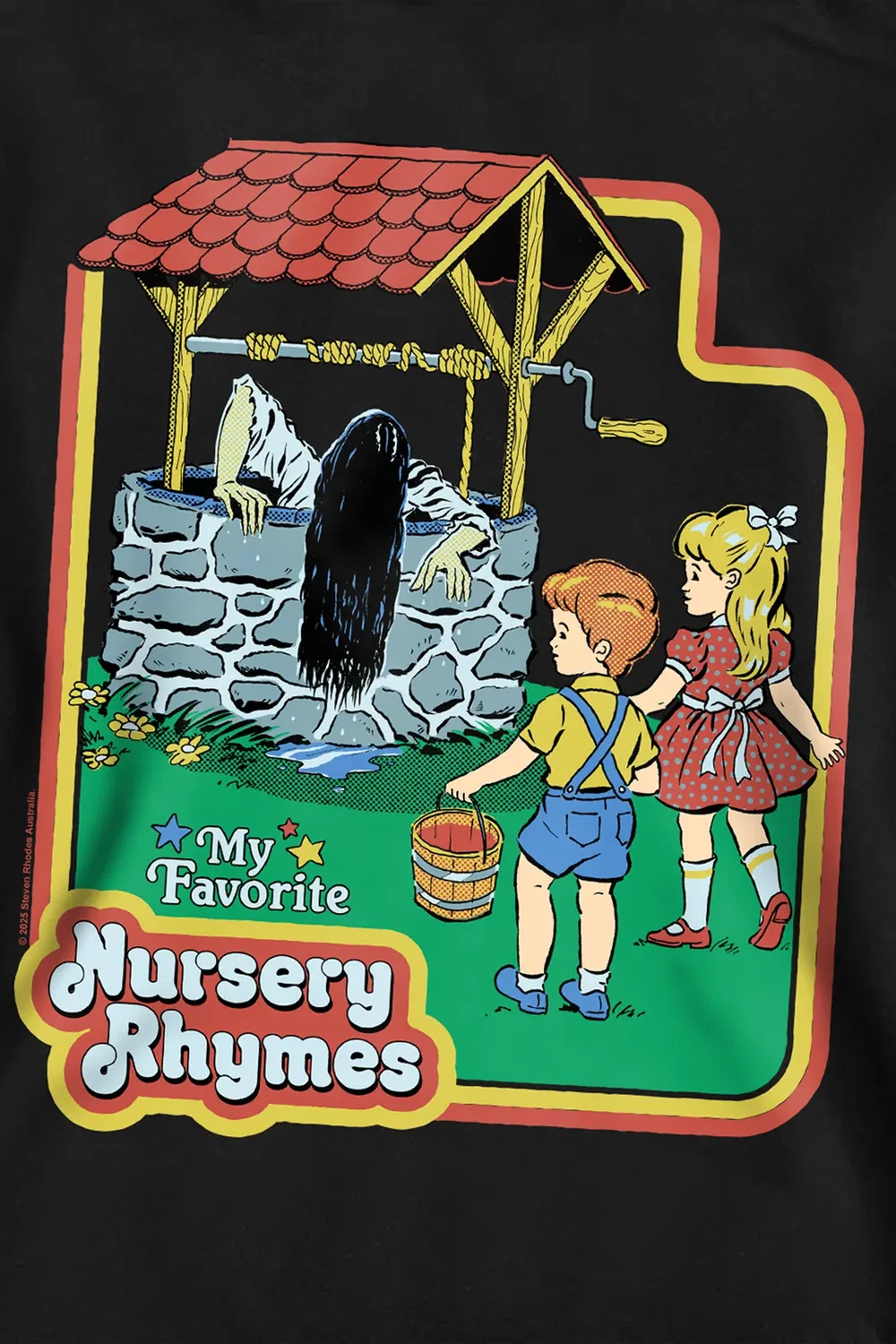 Детский худи с принтом Nursery Rhymes Steven Rhodes, Black — фото 2