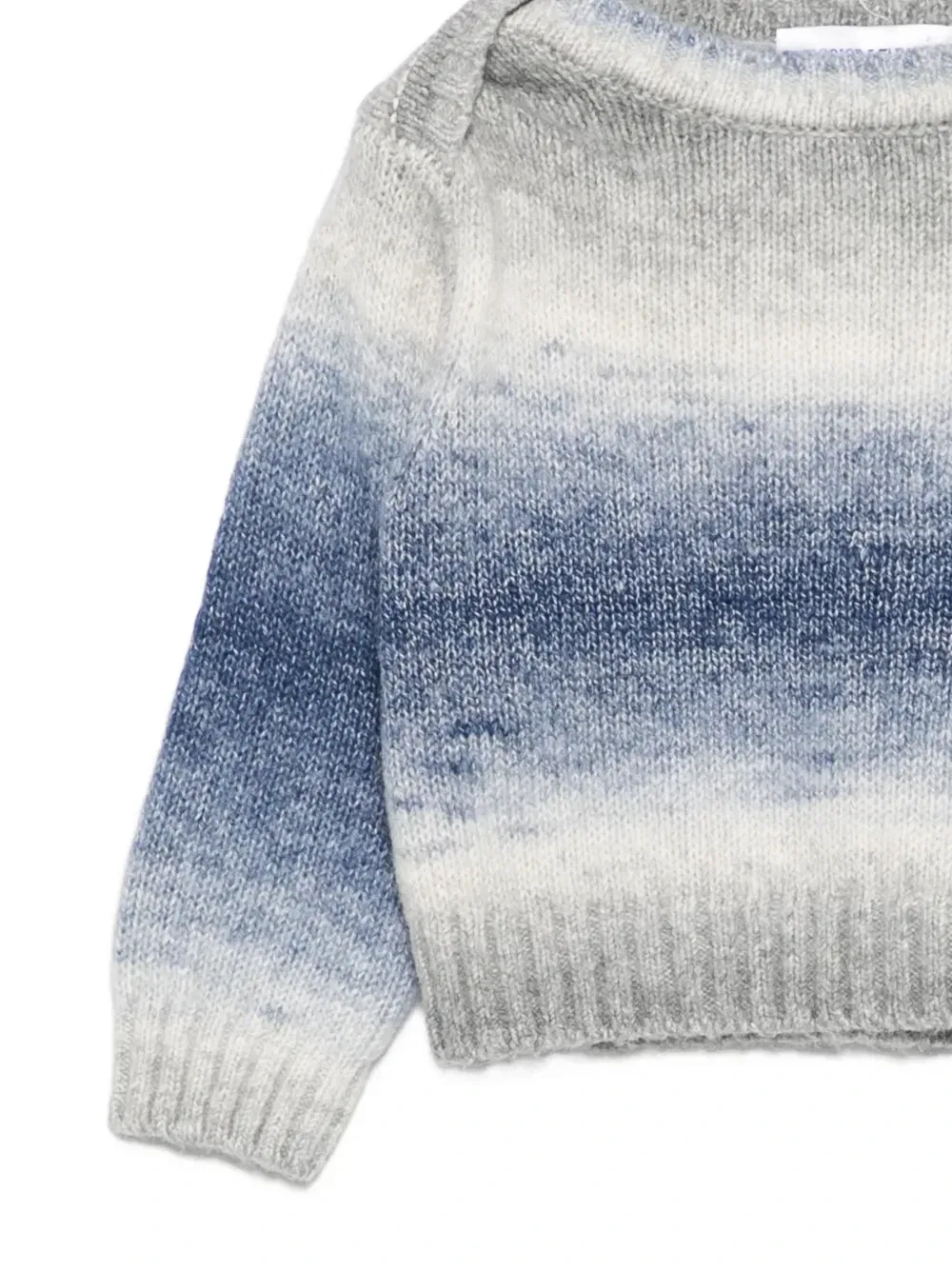 Вязаный свитер с градиентным эффектом Emporio Armani Kids, серый — фото 3