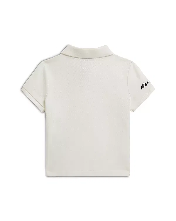 Детское поло для девочек с принтом Yankees Polo Shirt Ralph Lauren, белый — фото 2