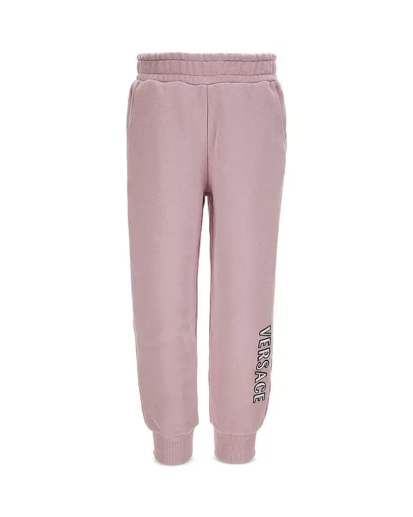 Детские брюки из флиса с вышитым логотипом Versace, Light Pink