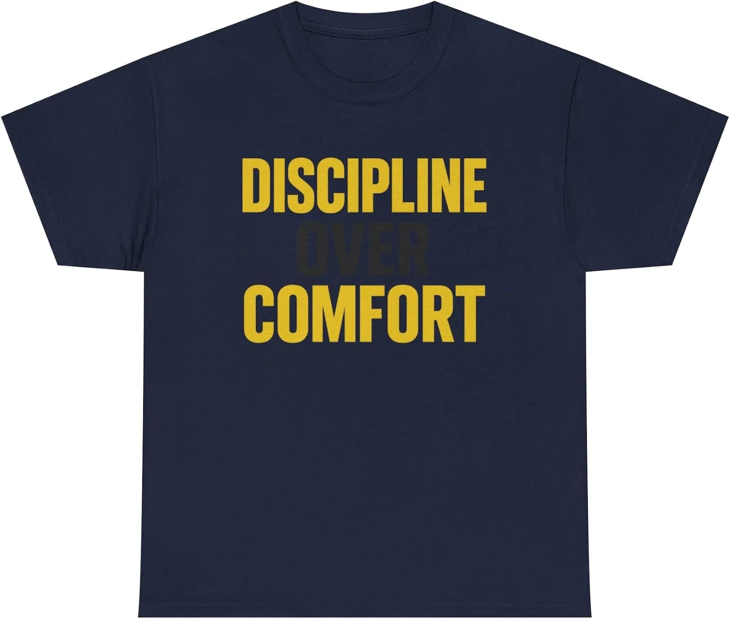 Мотивационная футболка Discipline Over Comfort Heavy Cotton, Navy