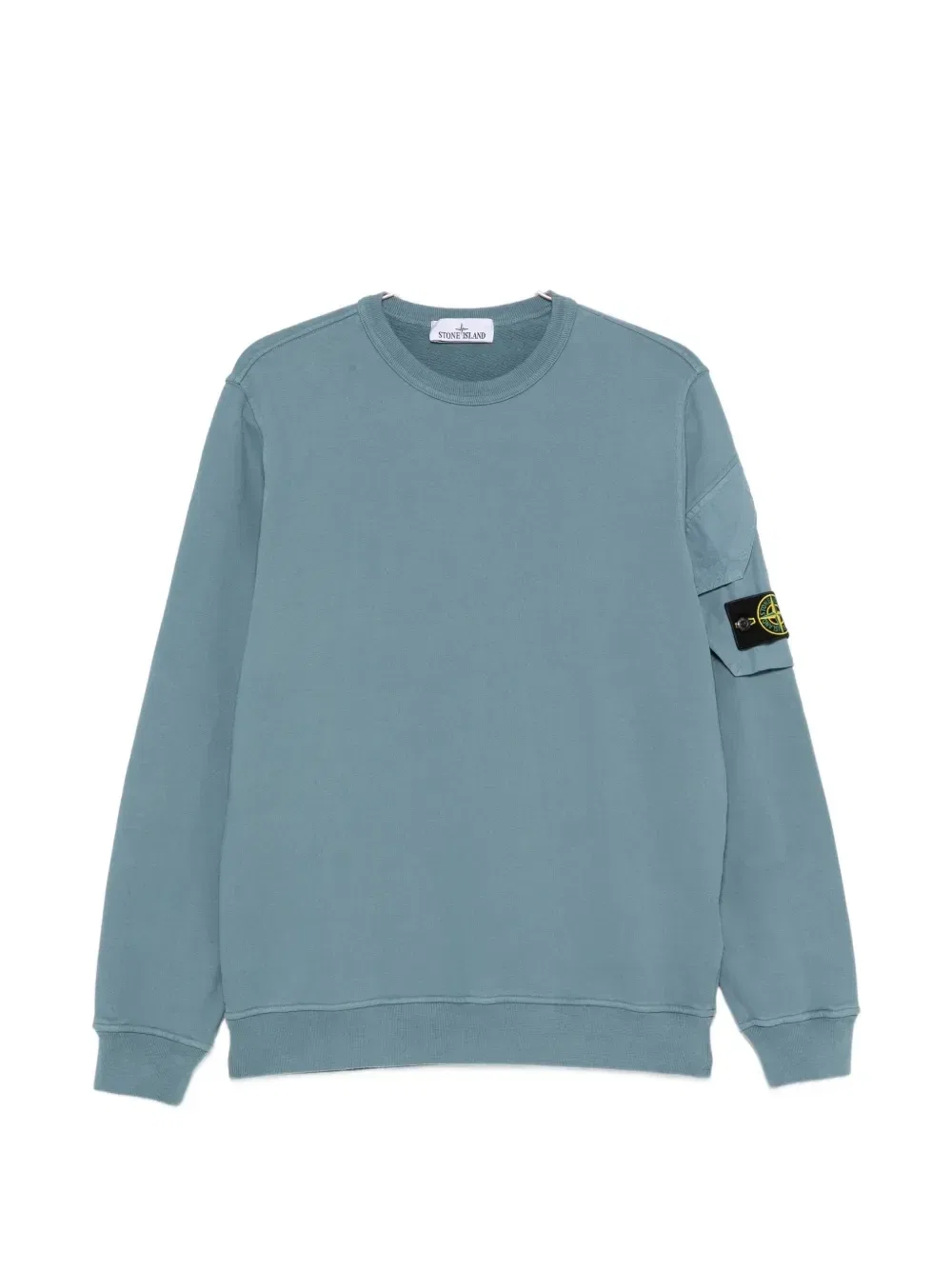Толстовка с нашивкой-логотипом на рукаве и карманом Stone Island, синий