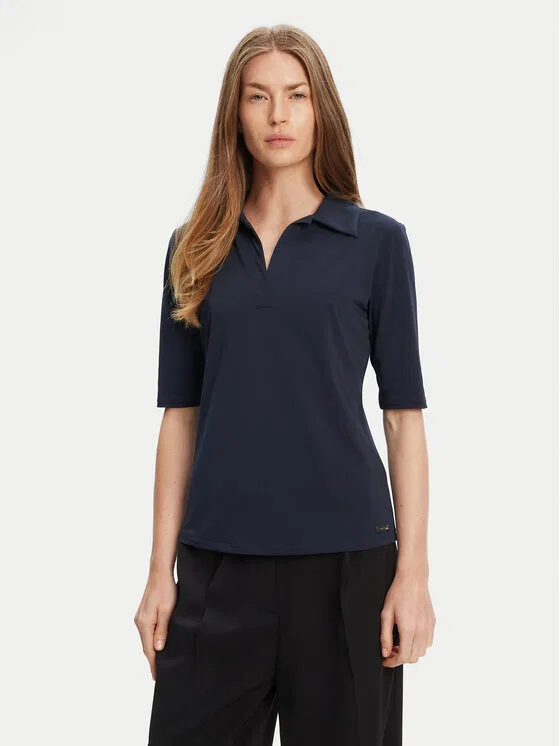 Поло slim fit Calvin Klein, темно-синий