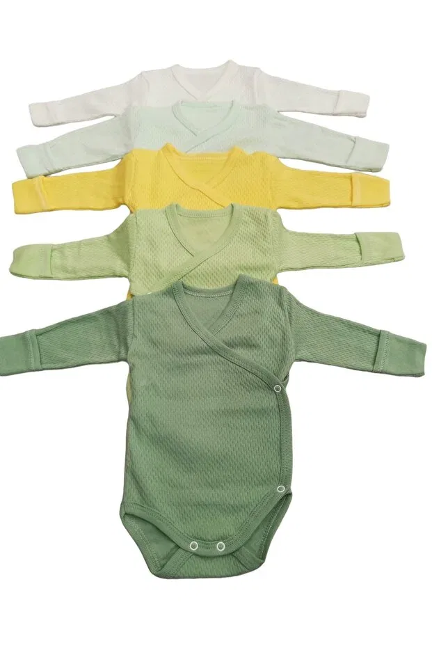 Детское боди с длинным рукавом Bebedino, White-Water-Green-Yellow-Cocoon-Mold — фото 3