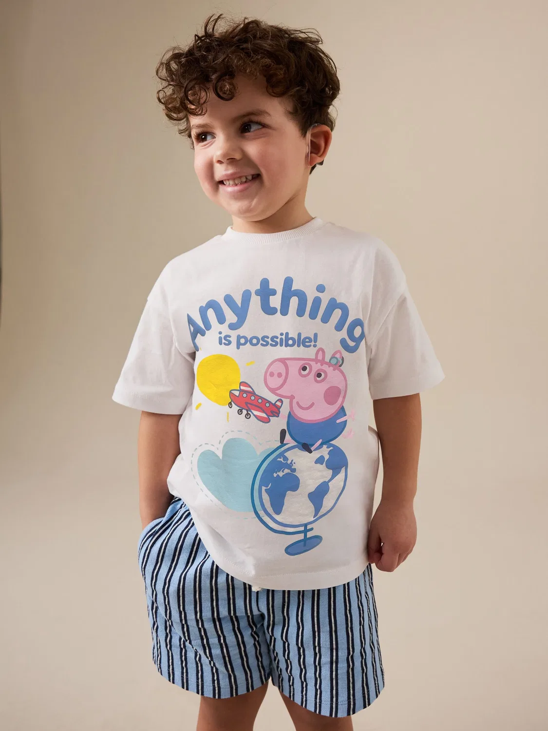 Футболка Peppa Pig, короткий рукав Next, белый