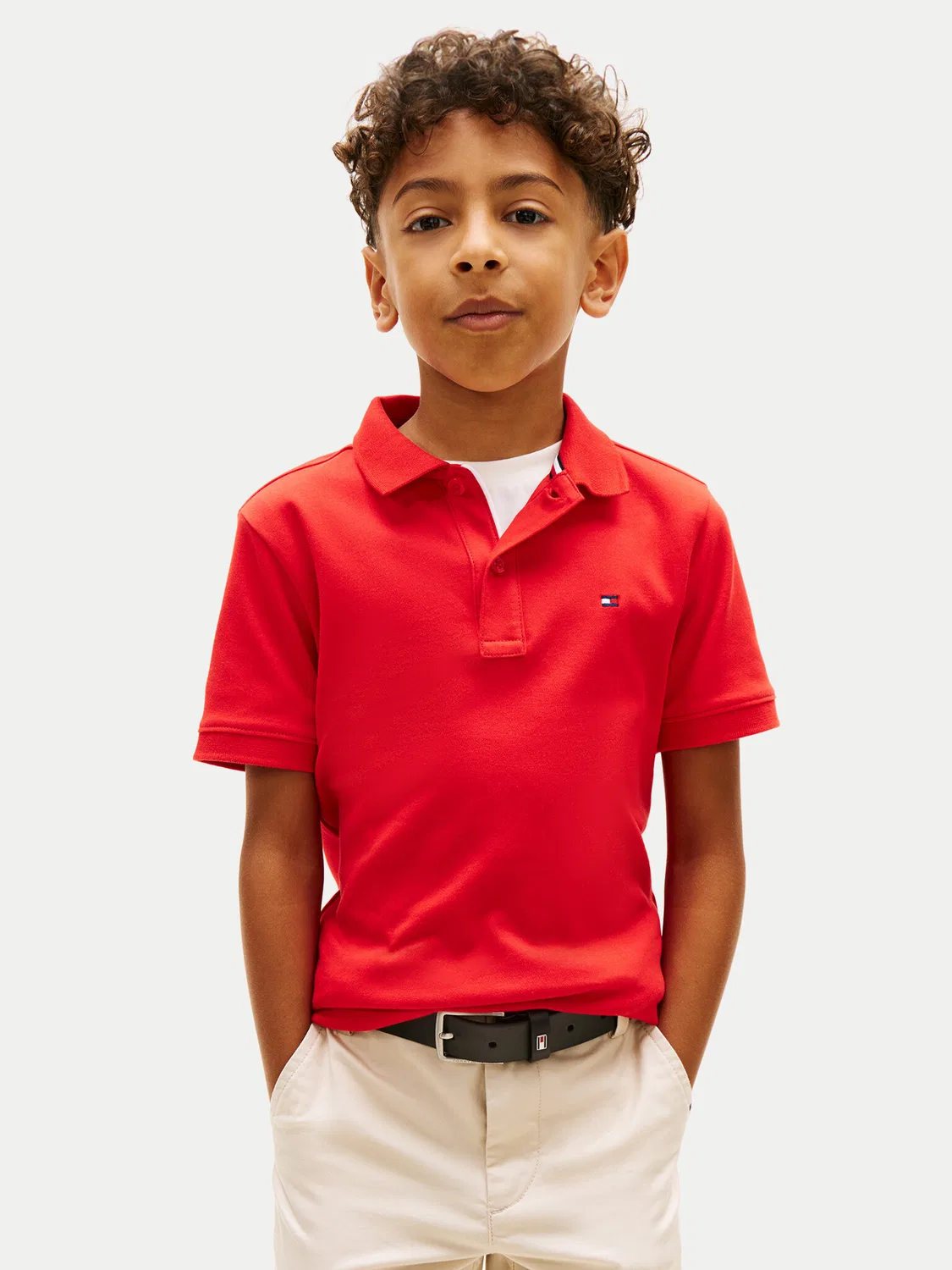 Поло стандартного кроя для мальчика Essential Tommy Hilfiger, красный
