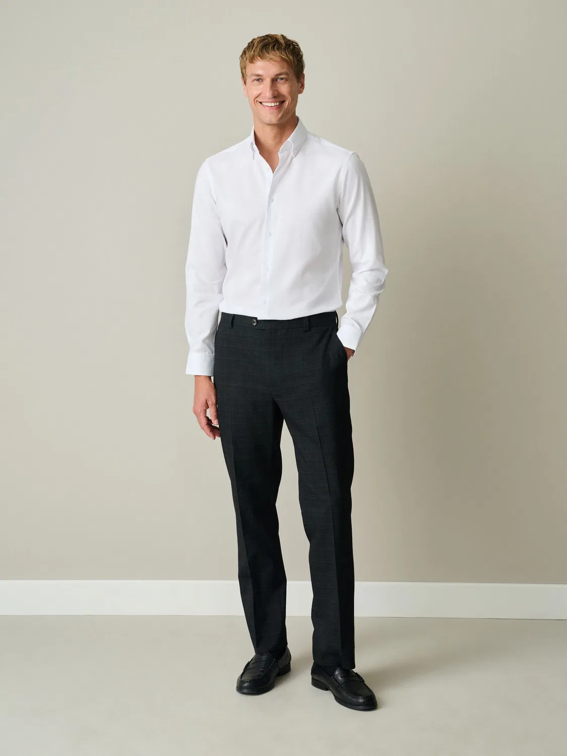 Рубашка с отложным воротником, slim fit Next, белый — фото 2