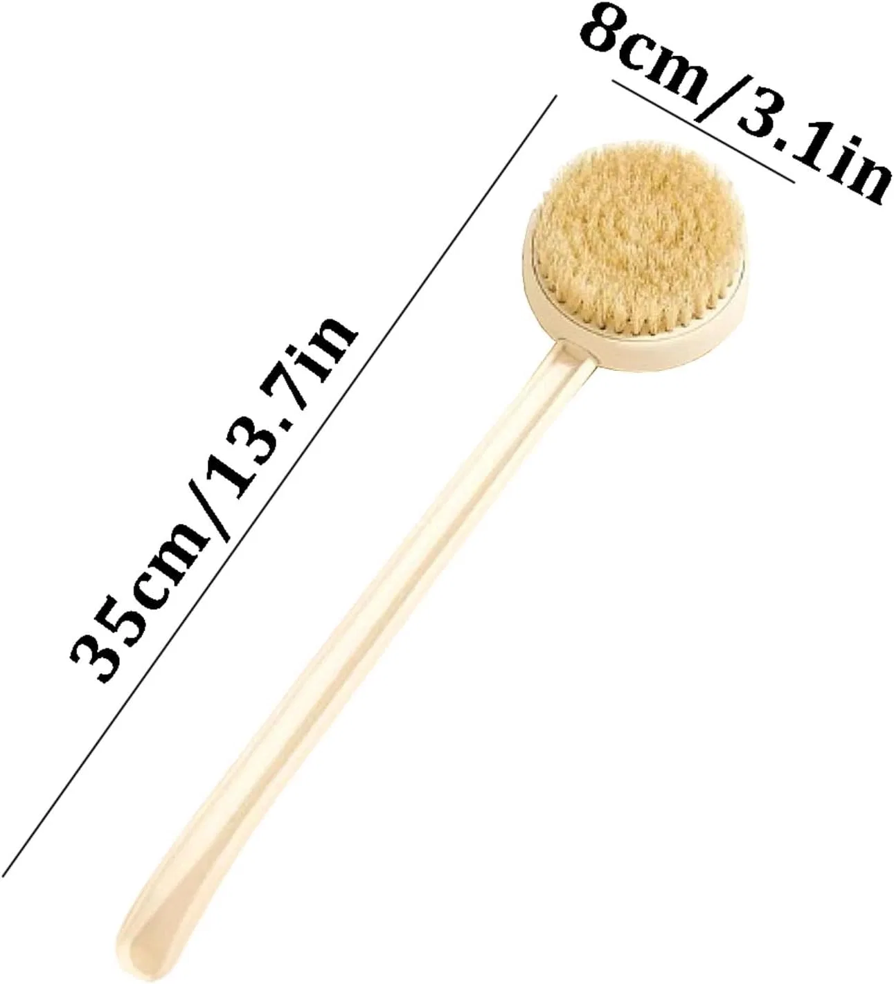 Щетка для душа с длинной ручкой, съемная, ZXCMY, 2 шт, Beige — фото 2
