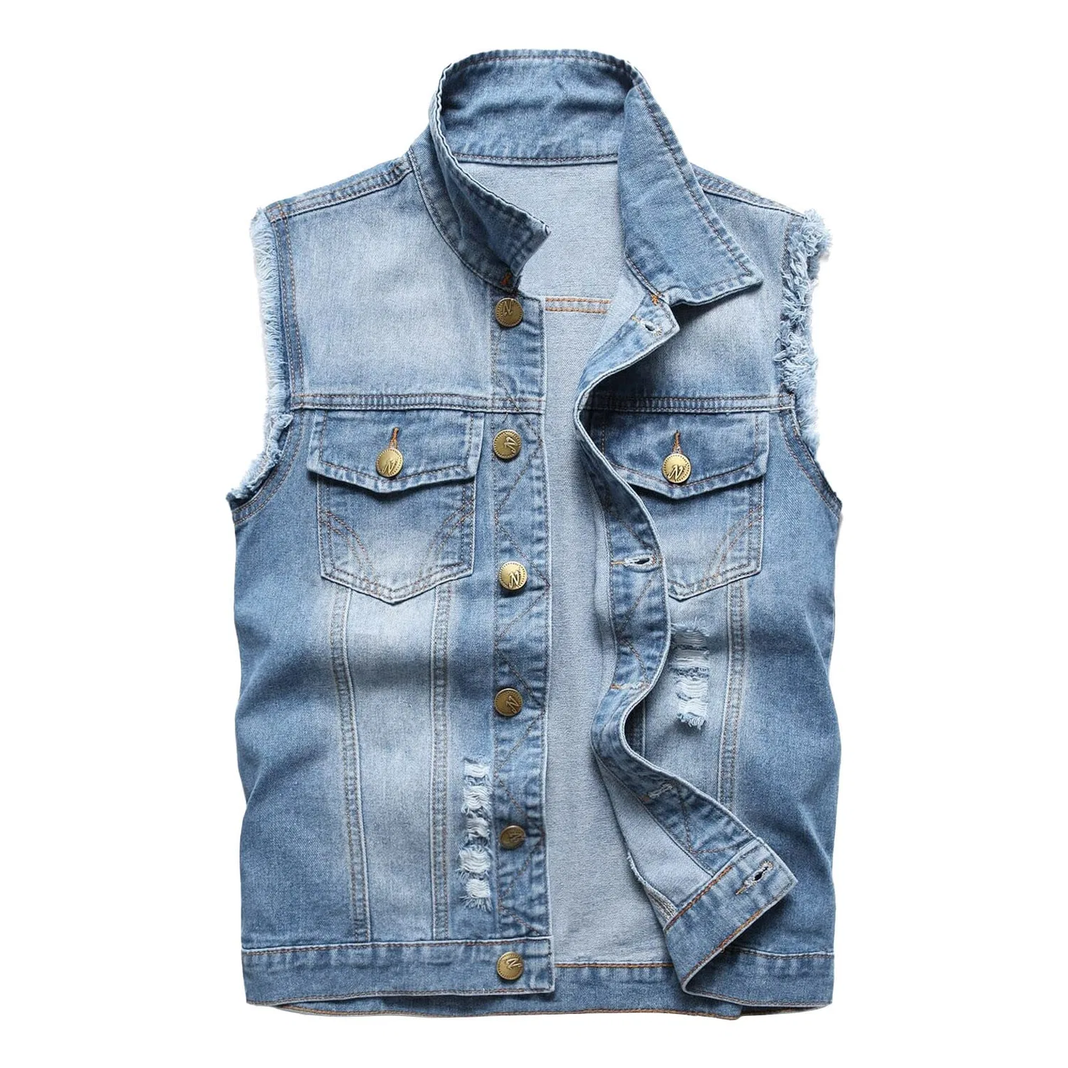 Женский джинсовый жилет без рукавов slim fit, Bu1