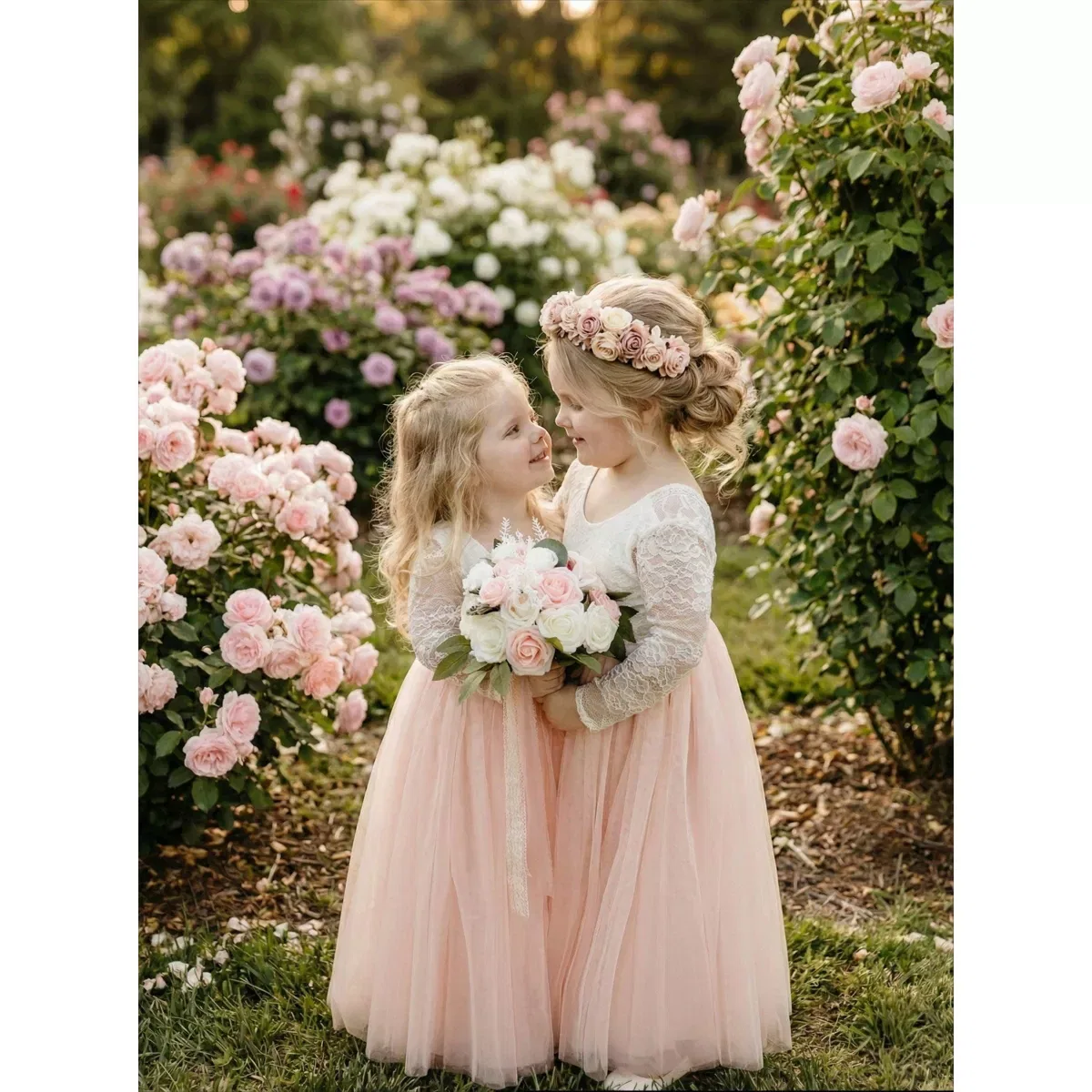 Детское платье для девочек с длинным рукавом 2Bunnies, Dusty Pink — фото 2