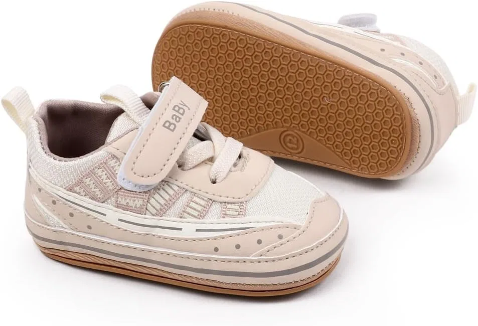 Детские кроссовки для мальчиков с нескользящей подошвой Purepips, Beige — фото 3