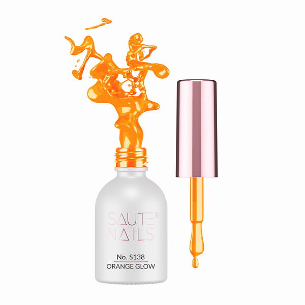 

Гибридный лак для ногтей s138 оранжевый блеск, 8 мл Saute Nails, цвет s138 orange glow