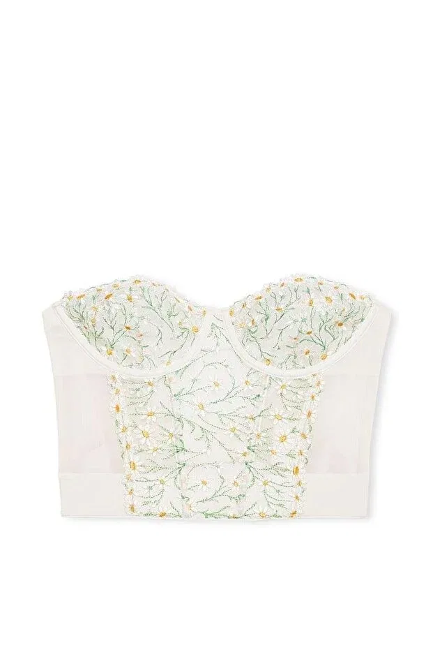Женское бюстье без бретелек с вышивкой Daisy Chain Embroidered Victoria'S Secret, White Daisies — фото 4