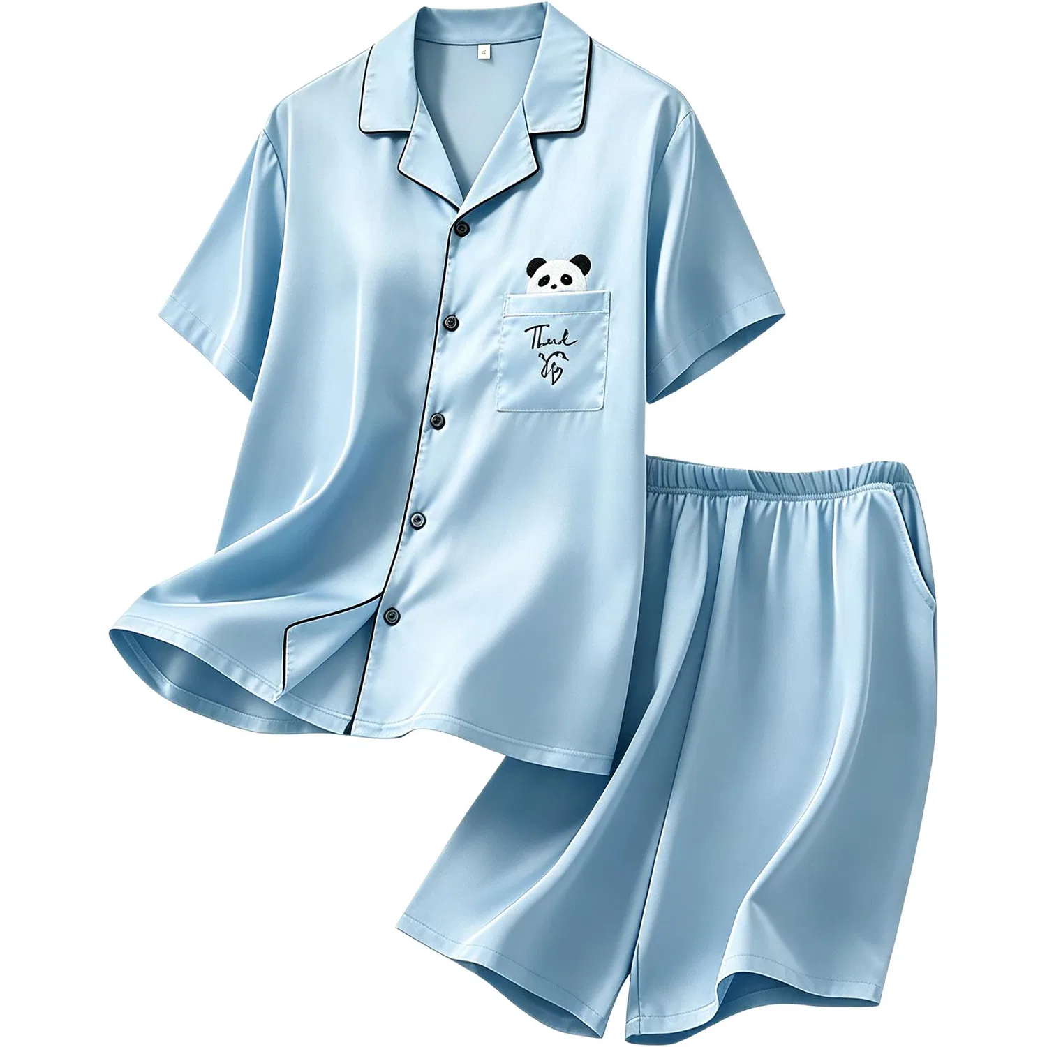 Детская пижама с принтом панды, модель Panda Double Short-Light Blue, Jeep, Light Blue
