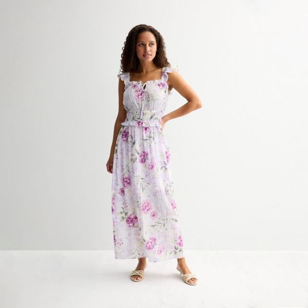 

Платье макси с завязками спереди для юниоров Liberty Love, цвет lilac floral