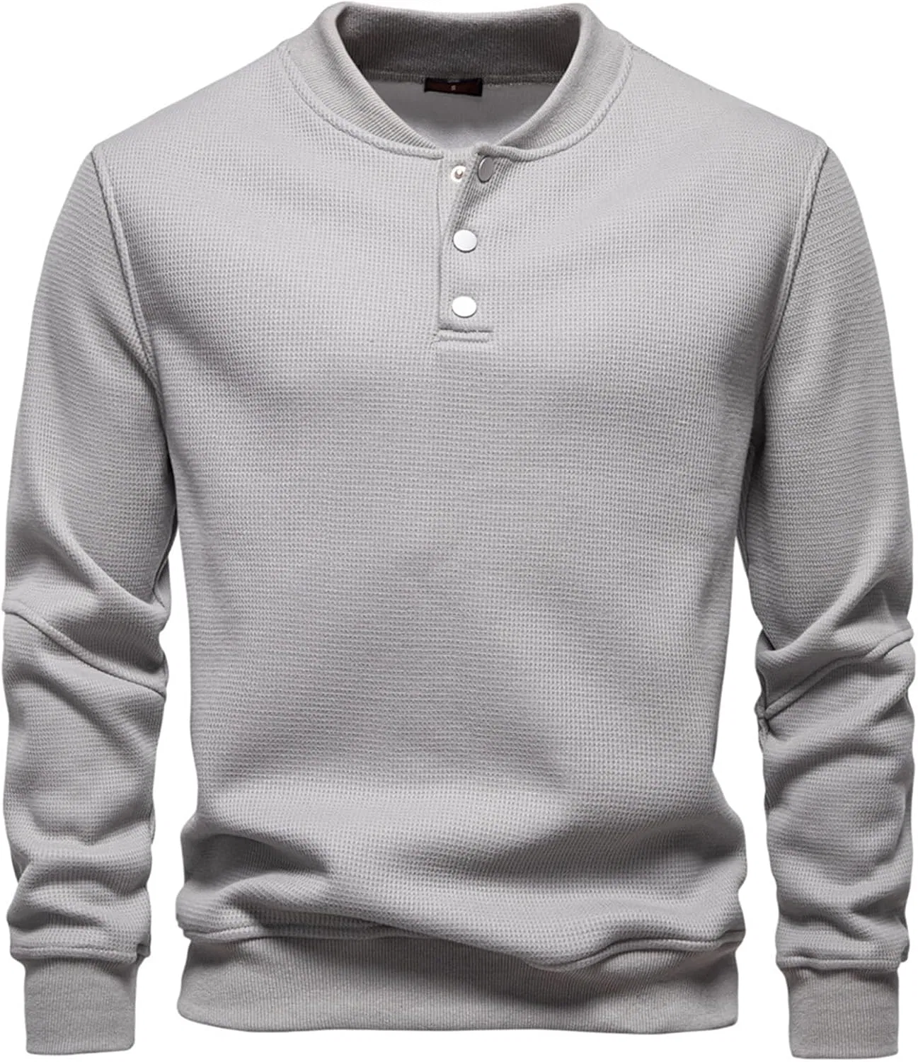 Мужская утепленная фланелевая рубашка с вафельным трикотажем, Light Gray