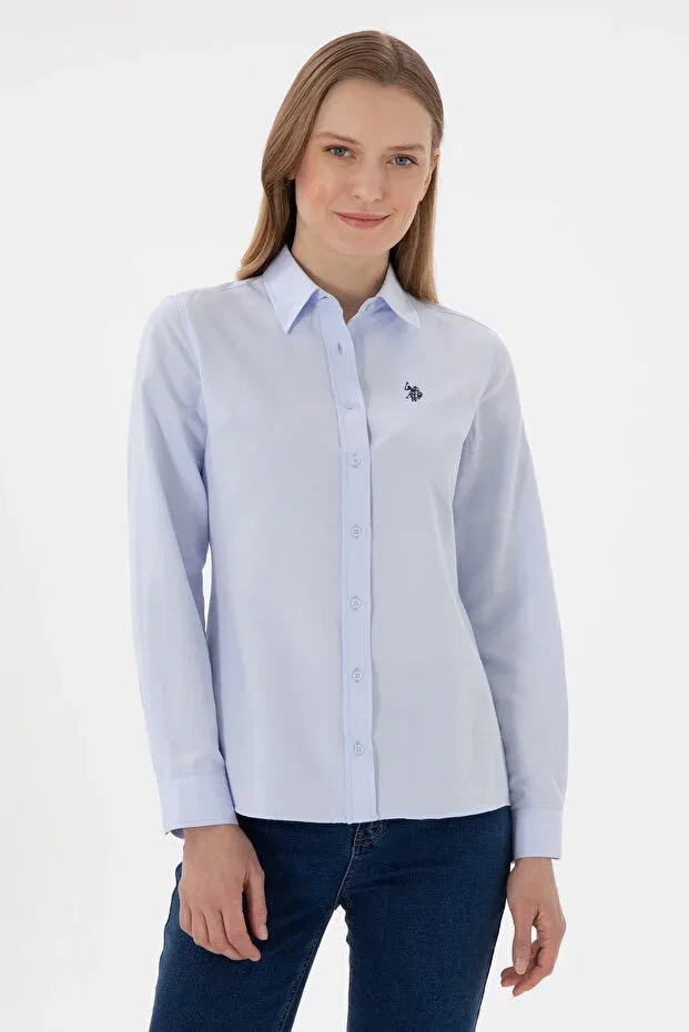 Женская рубашка с длинным рукавом Basics U.S. Polo Assn., Light Blue