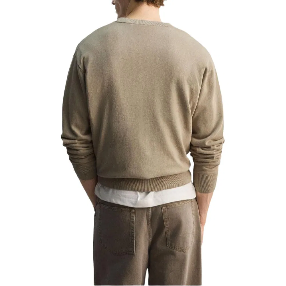 Мужской кардиган с круглым вырезом Beige ZARA, Beige — фото 4