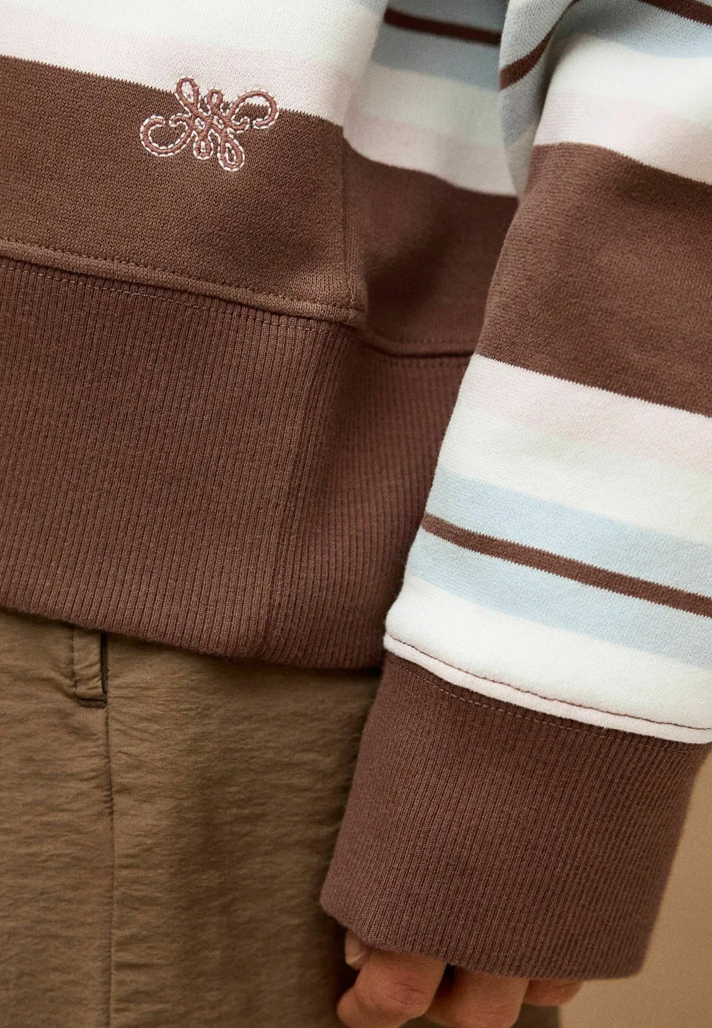 Толстовка в полоску с круглым вырезом, стандартного кроя Next, Chocolate Brown Blue Pink — фото 4