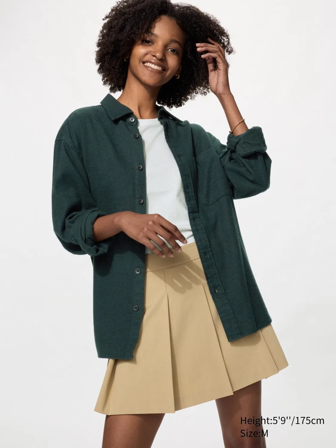 Рубашка Uniqlo, фланелевая, меланж, бордовый — фото 3