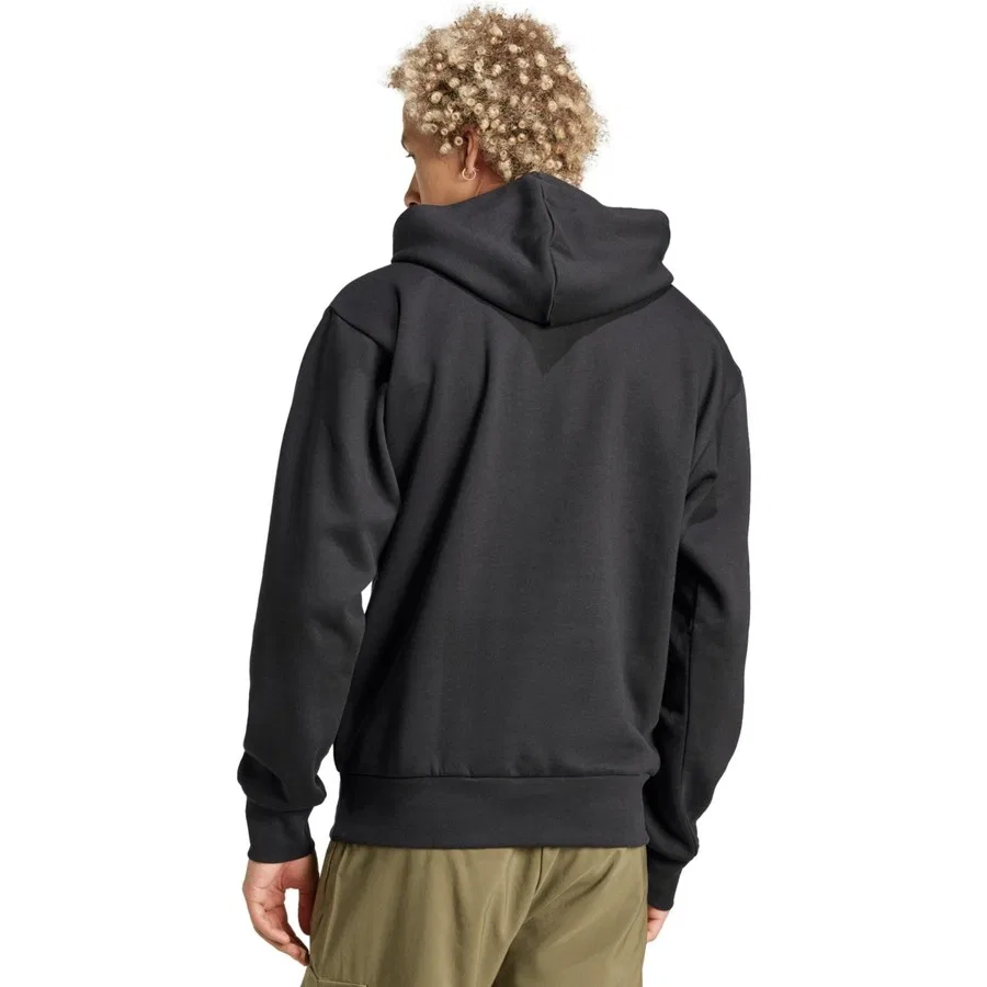 Мужской худи с капюшоном, свободный крой, модель M Bl Fl Hd, adidas, Черный — фото 3