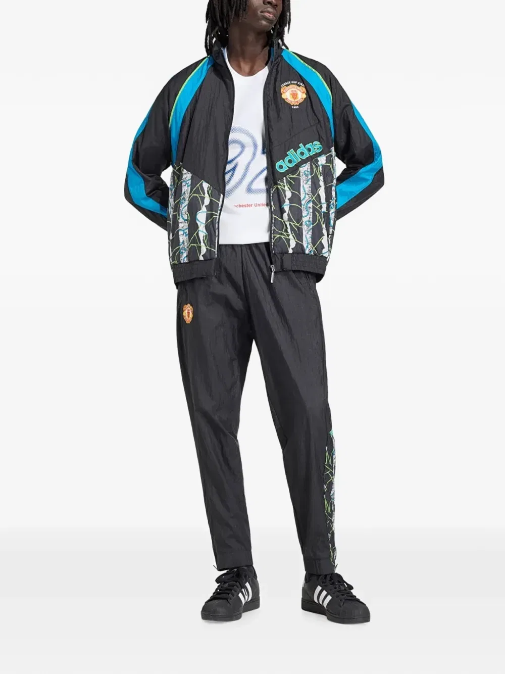 Куртка олимпийка Manchester United 90 Adidas, черный