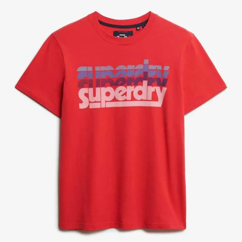 Футболка с коротким рукавом Stacked Superdry, красный — фото 3