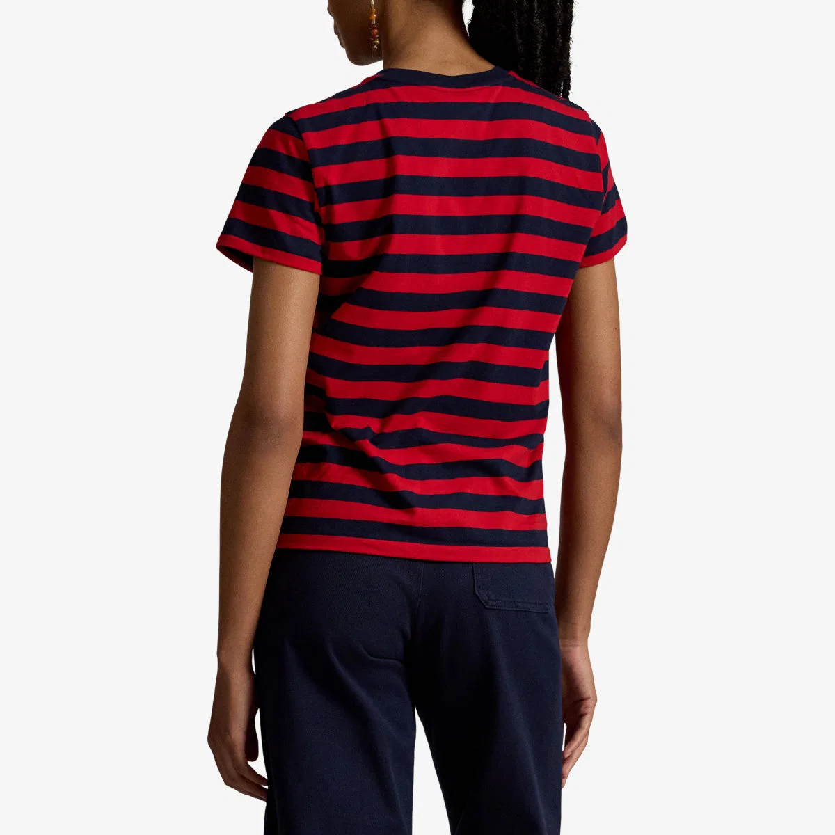 Футболка из хлопкового трикотажа с полосатым принтом Polo Ralph Lauren, красный/темно-синий — фото 4