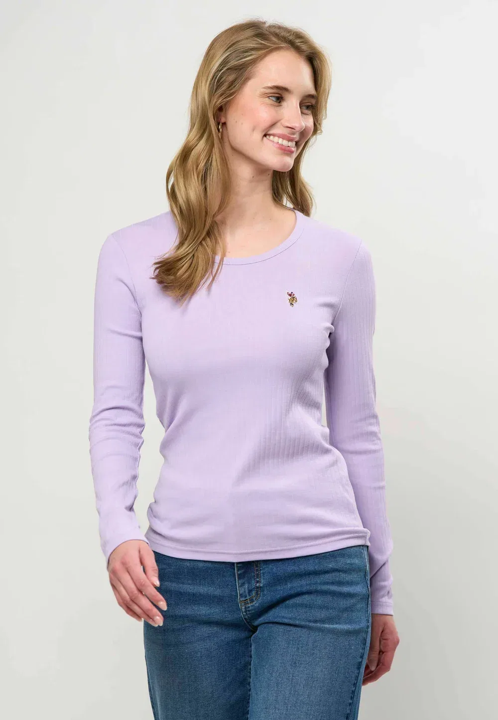 Футболка с длинным рукавом Uwcarlotta - топ с длинным рукавом U.S. Polo Assn., Pastel Lilac