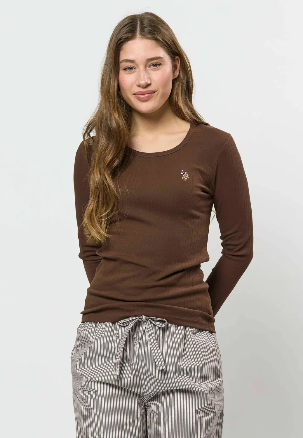 Футболка с длинным рукавом Uwcarlotta - топ с длинным рукавом U.S. Polo Assn., Chestnut