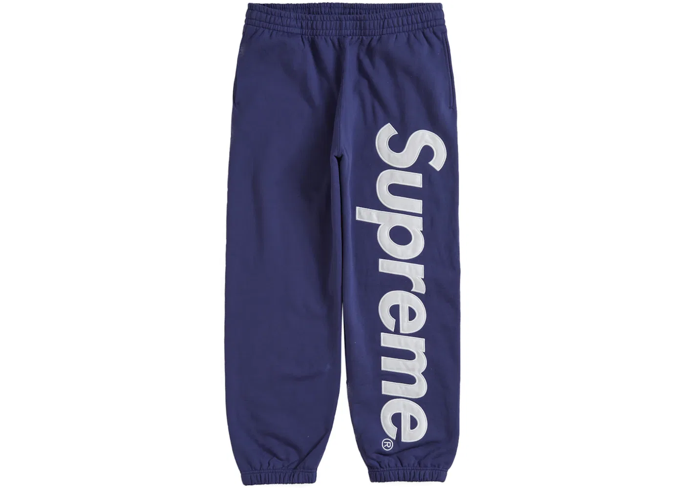 Мужские спортивные штаны с сатиновой аппликацией Sweatpant (FW23) Supreme, Washed Navy