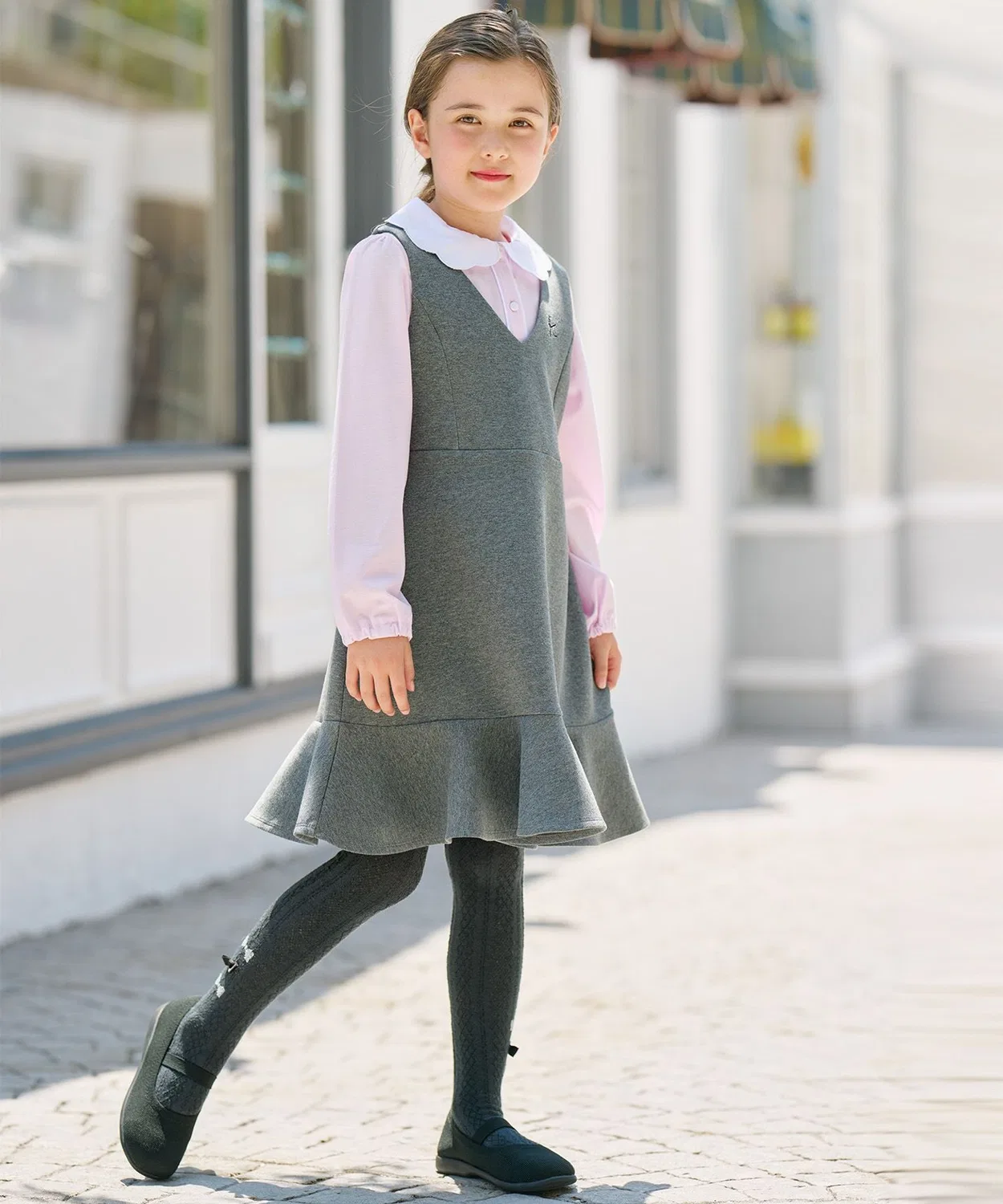 Детские колготки с бантом и узором Ribbon Kumikyoku KIDS, Navy — фото 2
