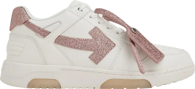 Кроссовки Off-White Wmns Out of Office White Pink Glitter, белый
