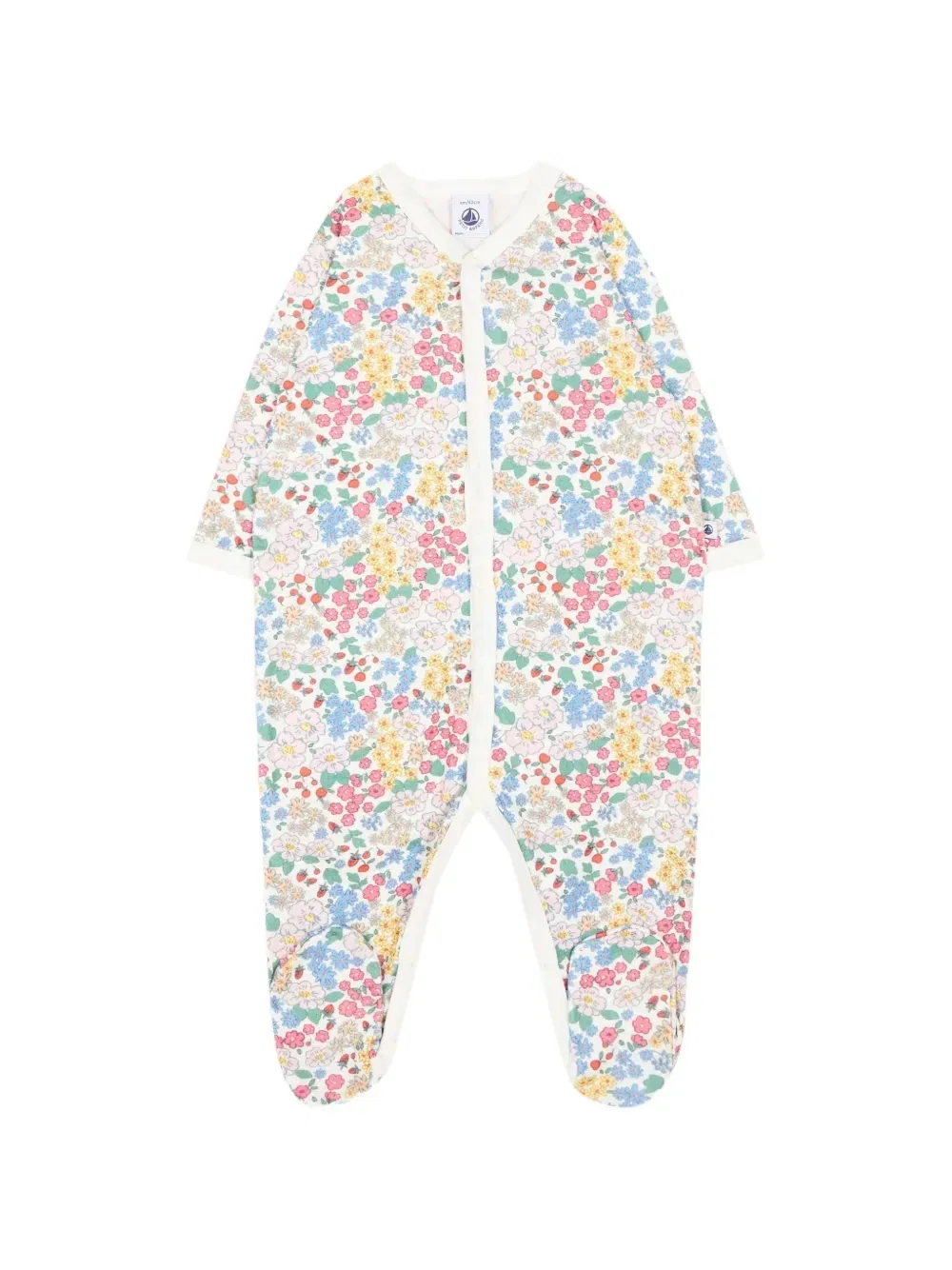 Комбинезон с цветочным принтом Petit Bateau, белый