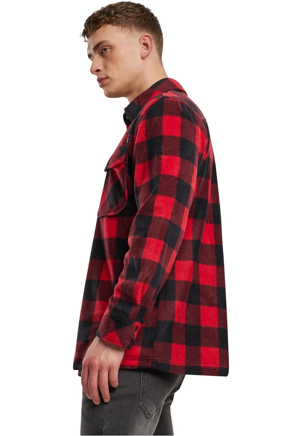 Мужская фланелевая рубашка с длинным рукавом Brandit, Red/Black — фото 4