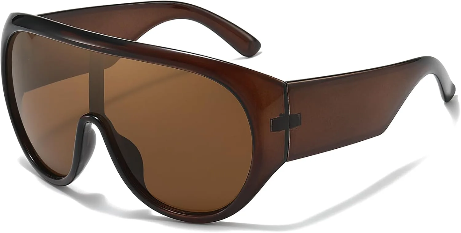 

Солнцезащитные очки SODQW большого размера для женщин и мужчин, с крупной оправой, защитой от УФ-излучения, идеально подходят для вождения и пляжа, 01-brown/Brown