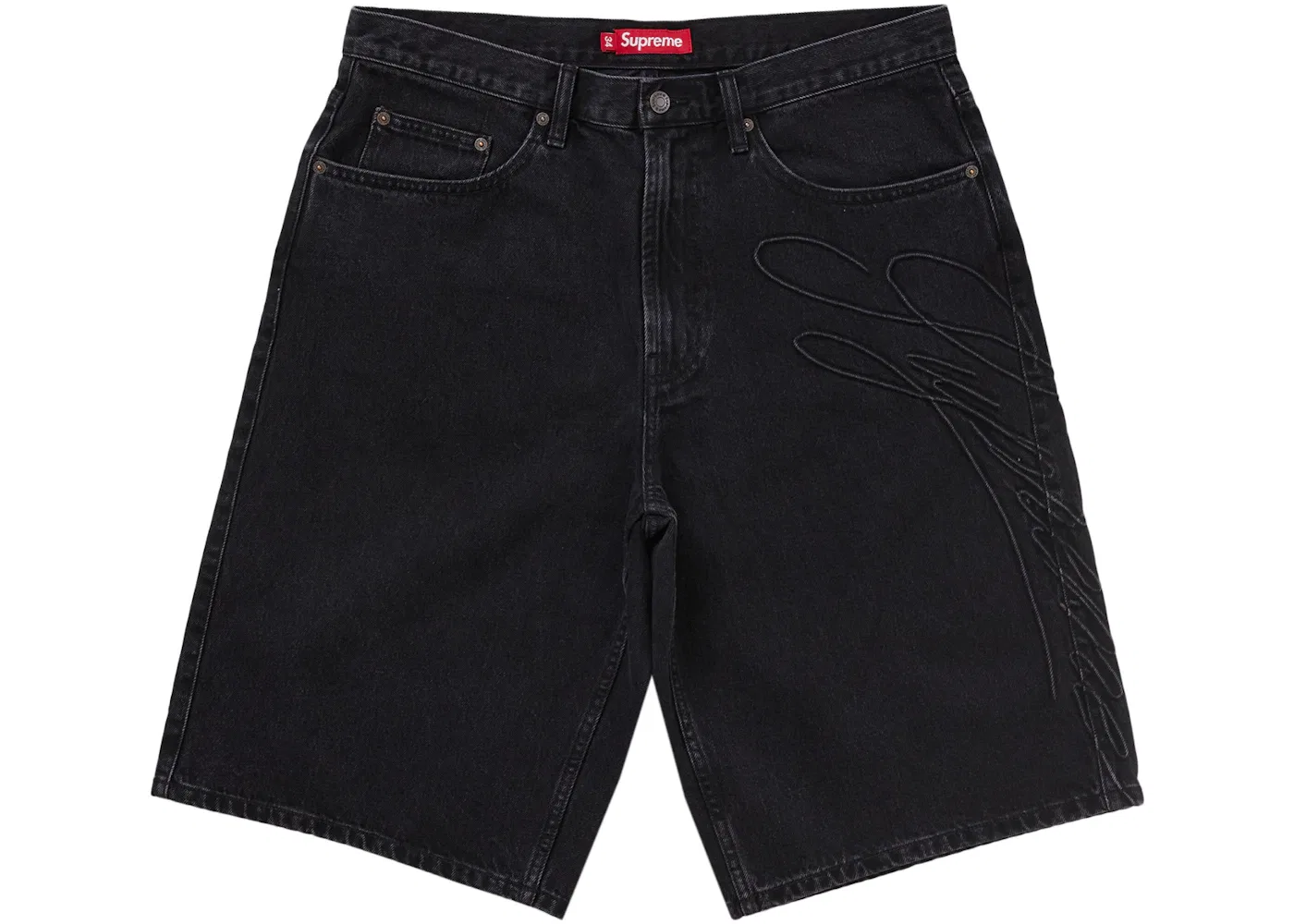 Мужские шорты с принтом Supreme, Washed Black