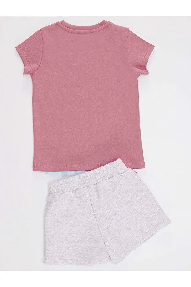 Детский комплект футболки и шорт с принтом Tulle lily Denokids, Pink — фото 4