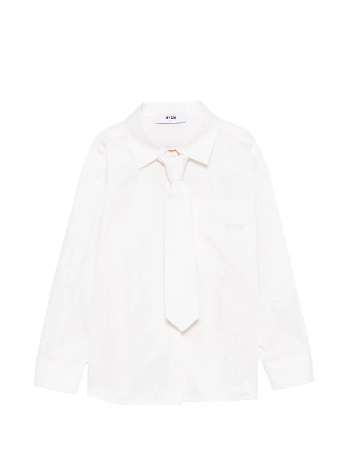 Рубашка с галстуком белая MSGM, белый