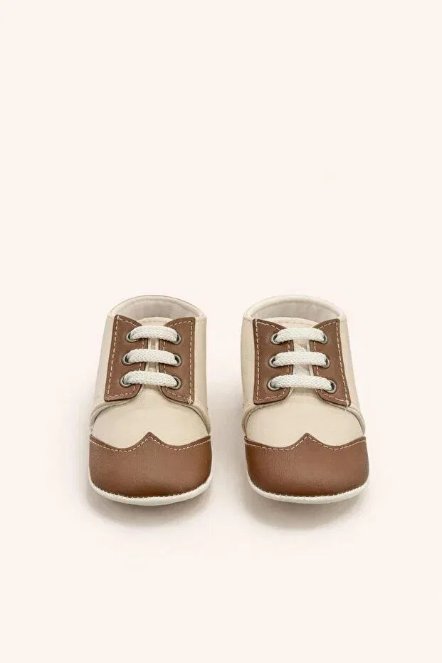 Детские туфли для мальчиков кожаные Minissa Baby Kids, Brown White — фото 2