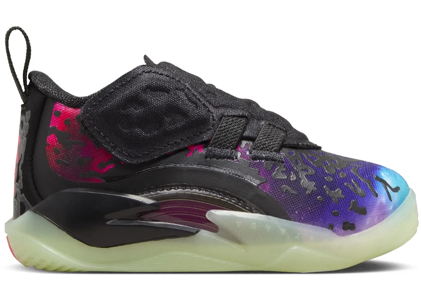 Детские кроссовки для мальчиков баскетбольные Jordan Zion 3 Jordan, Black/Vivid Purple/Barely Volt/Solar Red