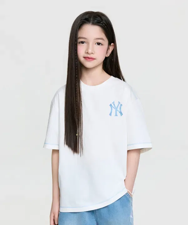 Футболка с принтом Street Monogram, Mlb Kids, айвори