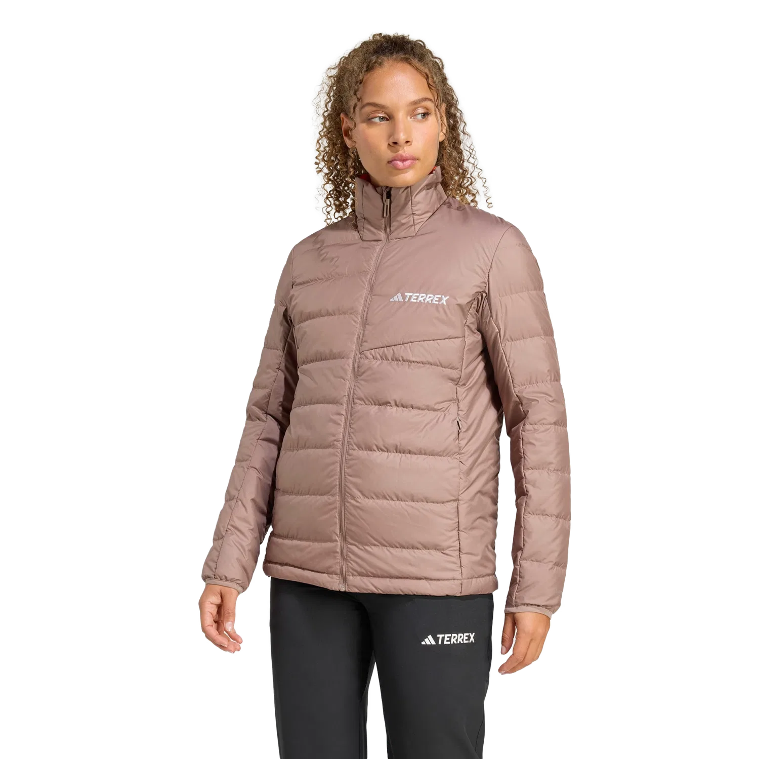 Женская зимняя куртка с утеплителем Adidas Terrex Multi Light CLIMAWARM Daunenjacke, коричневый — фото 2