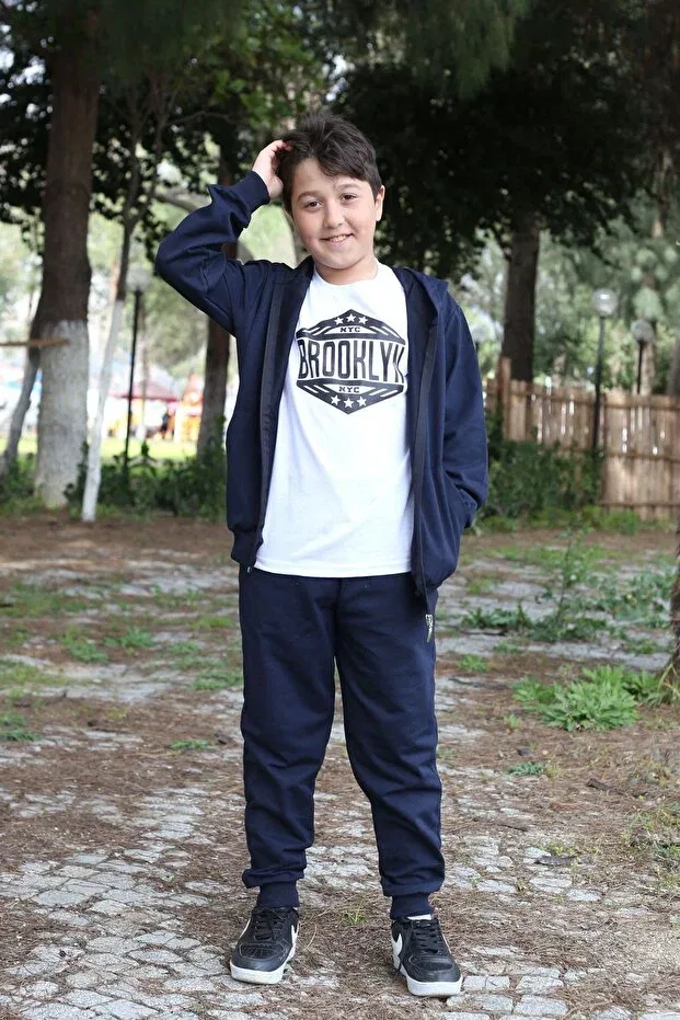 Детский комплект спортивных костюмов с принтом Brooklyn Cm Buseyiz, Navy Blue — фото 3