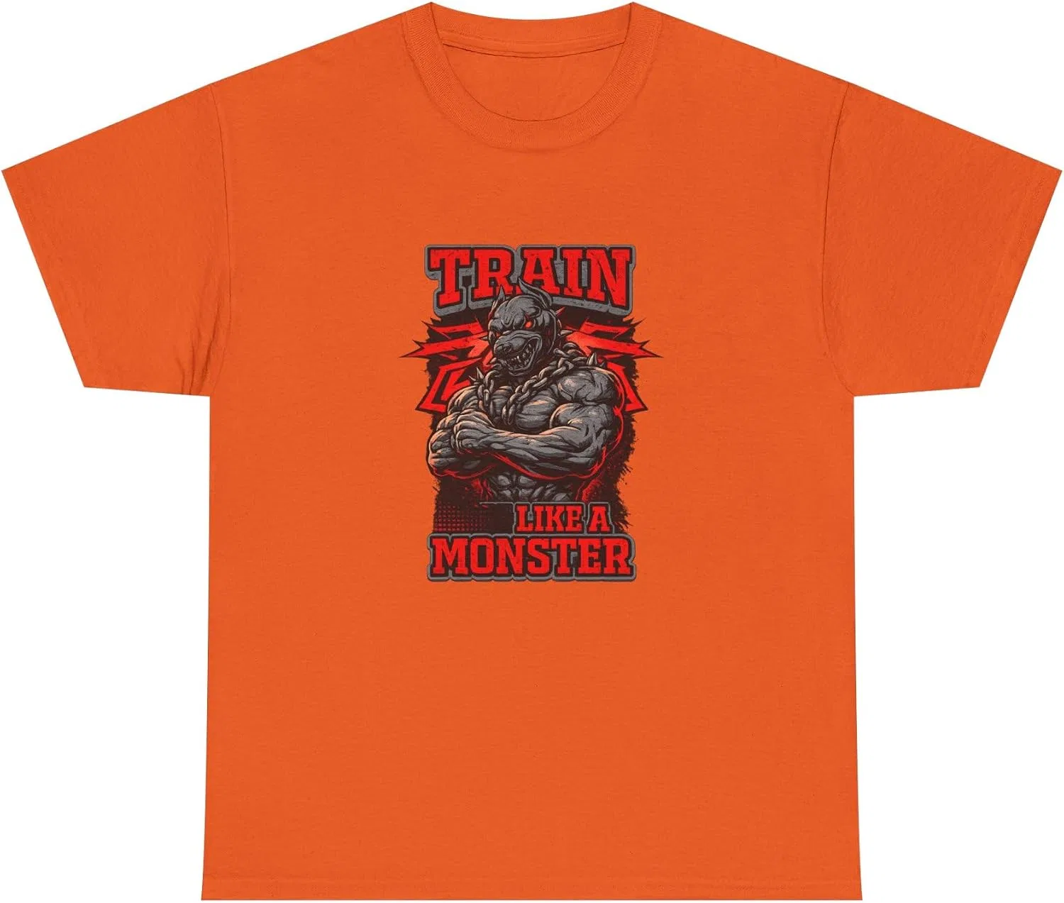 Футболка с принтом TRAIN LIKE A MONSTER Gildan 5000, Orange