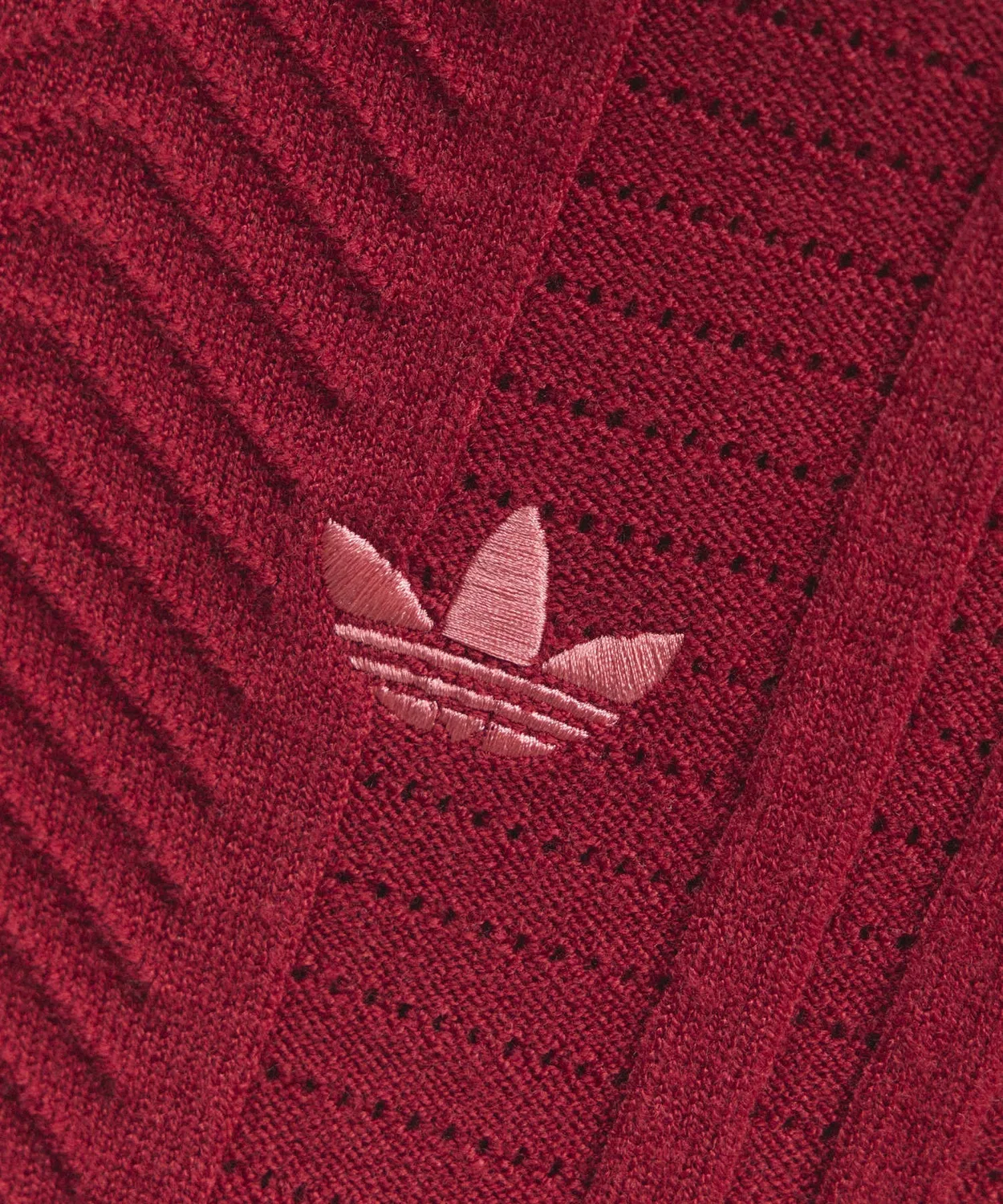 Женский лонгслив с воротником и молнией Firebird Cable Knit Track Top Adidas, Red — фото 2